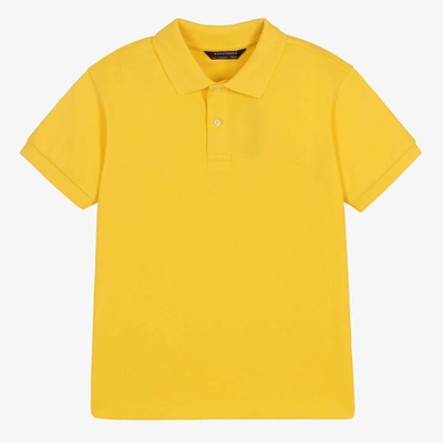 Mayoral Kids' Boys Yellow Cotton Polo Shirt