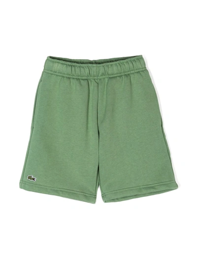 Lacoste Kids' Green Cotton Logo Shorts