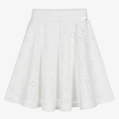 Guess Kids' Girls White Broderie Anglaise Skirt