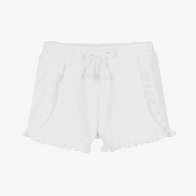 Mayoral Babies' Girls White Cotton Jersey Shorts