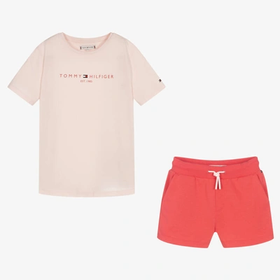 Tommy Hilfiger Teen Girls Pink Cotton Shorts Set