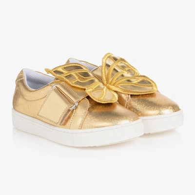 Sophia Webster Mini Kids' Girls Gold Leather Butterfly Sneakers