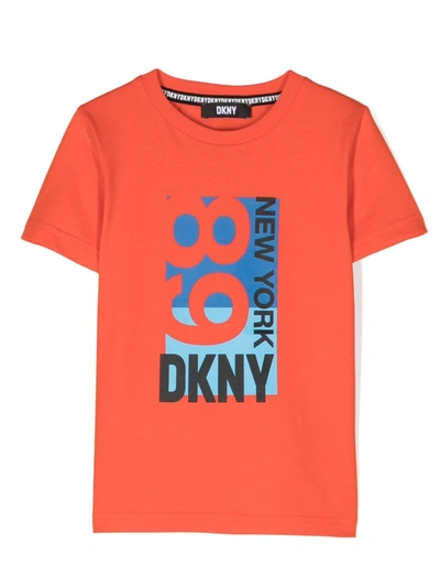 Dkny Teen Boys Red Cotton Logo T-shirt