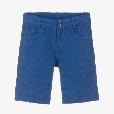 Givenchy Kids' Boys Blue Cotton 4g Jacquard Logo Shorts