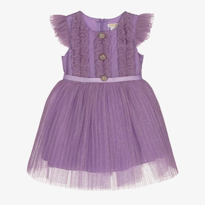 David Charles Babies' Girls Violet Purple Tulle Dress