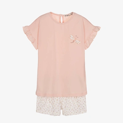 Everything Must Change Babies' Girls Pink & Ivory Cotton Shorts Set