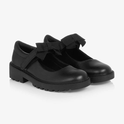 Geox Kids' Girls Black Leather School Shoes