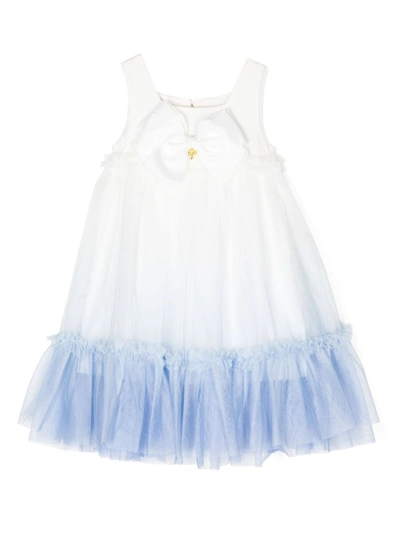 Angel's Face Kids' Contrasting-panel Tulle Dress In Blue