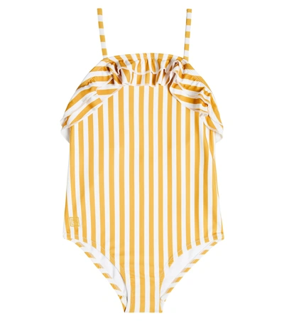 Liewood Kids' Josette Ruffle-trimmed Swimsuit In Yellow