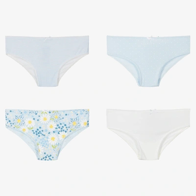 Mayoral Kids' Girls Blue Cotton Knickers (4 Pack)