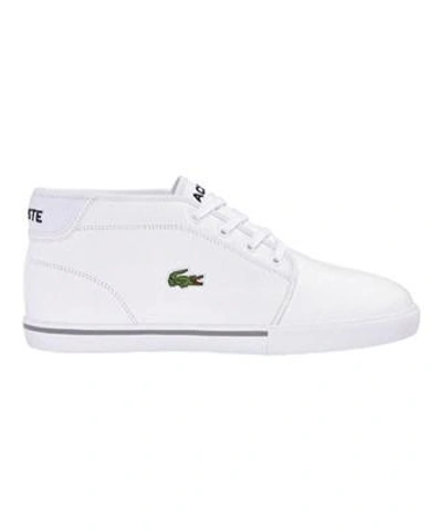 Lacoste Men's Ampthill Lcr3 High Top Sneaker In White/white Leather |  ModeSens