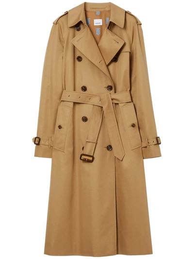 Burberry Double-breasted Belted Trench Coat In Brown