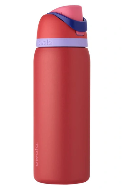 Owala Freesip Stainless Steel Water Bottle In Pomegranate Parade