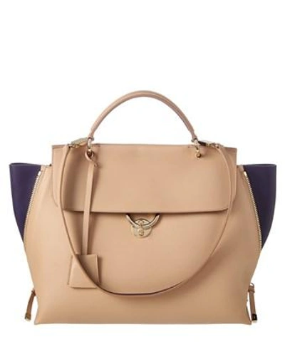 Ferragamo Jet Set Leather Top Handle Satchel In Brown