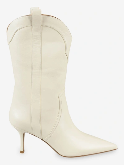 Paris Texas Paloma Leather Cowboy Boots In Beige