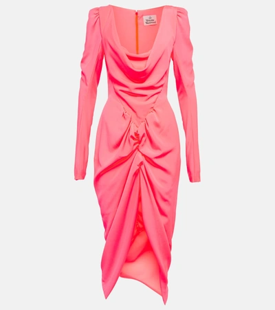 Vivienne Westwood Trouserher Draped Crêpe Midi Dress In G410