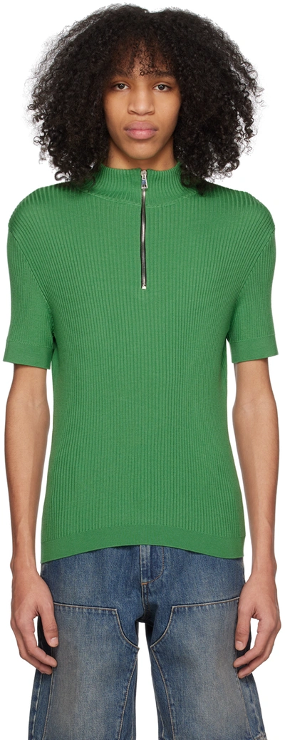 Winnie New York Wool Half-zip Sweater In Green