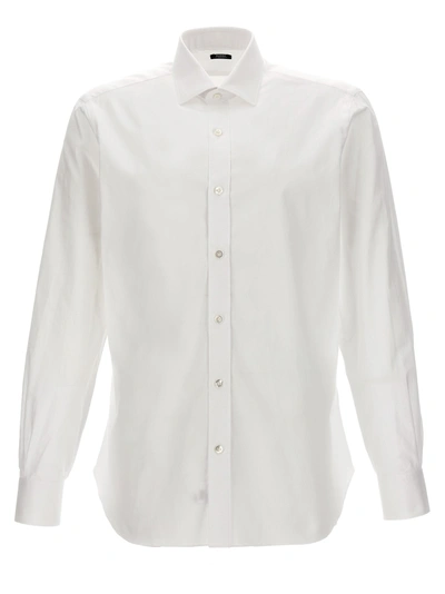Barba Poplin Shirt In White