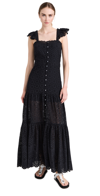 Veronica Beard Women's Aislin Eyelet Tiered Maxi Dress In Black