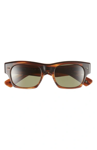 Oliver Peoples Men's Davri 52mm Rectangular Sunglasses In Brown Wood