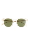 Oliver Peoples Men's Rorke 47mm Round Mirrored Sunglasses In Lite Beige