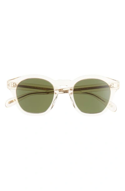 Oliver Peoples Men's Rorke 47mm Round Mirrored Sunglasses In Lite Beige