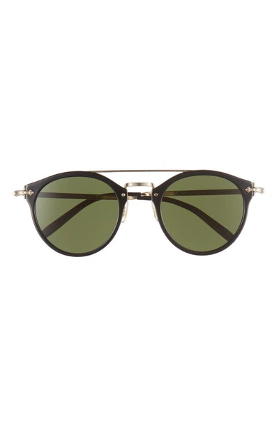Oliver Peoples Men's Rimick 50mm Round Solid Sunglasses In Black