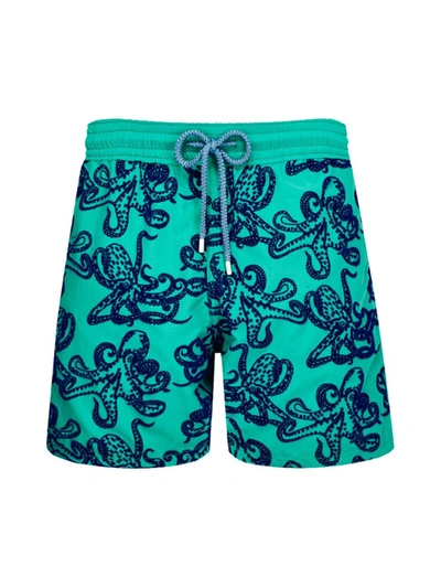 Vilebrequin Poulpes Flocked Swimming Shorts In Green