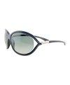 Tom Ford 'jennifer' 61mm Oval Oversize Frame Sunglasses - Dark Grey/smoke