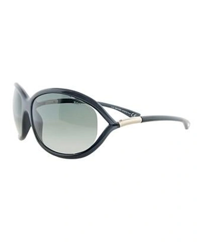Tom Ford 'jennifer' 61mm Oval Oversize Frame Sunglasses - Dark Grey/smoke