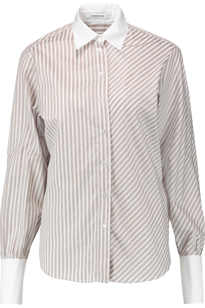 Carven Striped Cotton-poplin Shirt | ModeSens