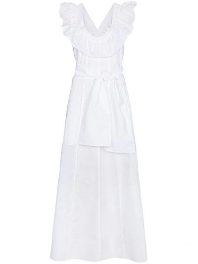Three Graces Josephine Dress With Waist Tie In White