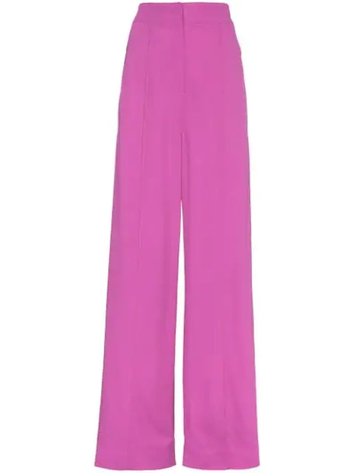 Roksanda Hasani Silk Wide-leg Trousers In Pink&purple