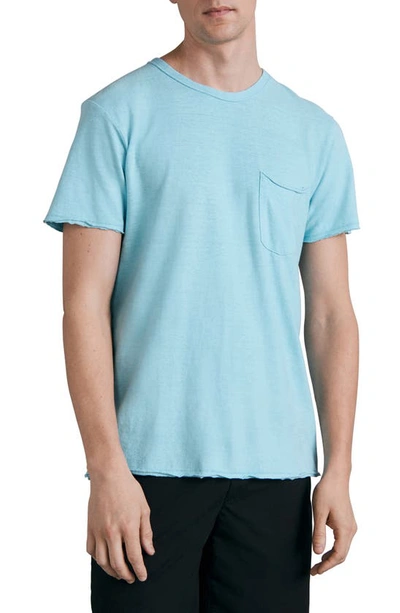 Rag & Bone ‘slub' Crewneck Short Sleeve Linen Cotton Blend T-shirt In Green