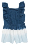 Tucker + Tate Kids' Print Romper In Navy Denim Dip Dye