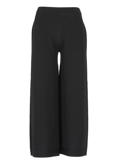 D-exterior Flared Cropped Trousers In Black