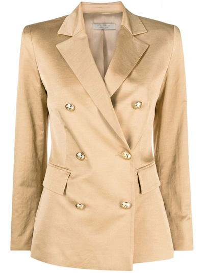 D-exterior Double-breasted Blazer In Natural