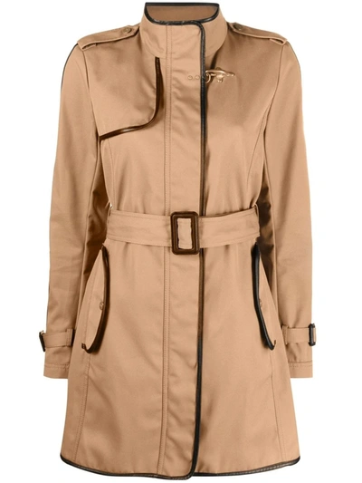 Fay Virginia Belted Trench Coat In Brown