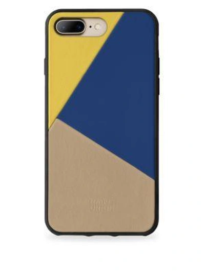 Boostcase Clic Navy Leather Iphone 7 Plus Case In Canary Mul