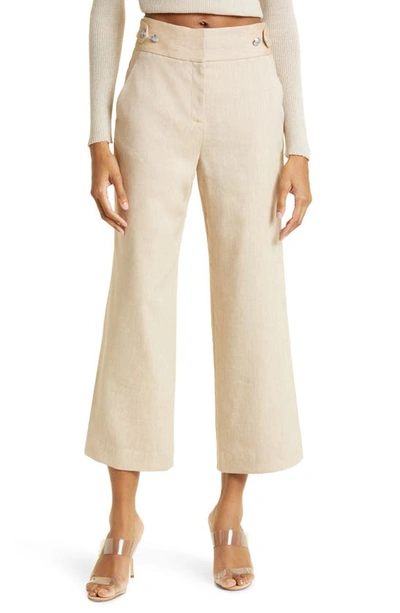 Veronica Beard Aubrie Wide Slim Pants In Khaki Melange