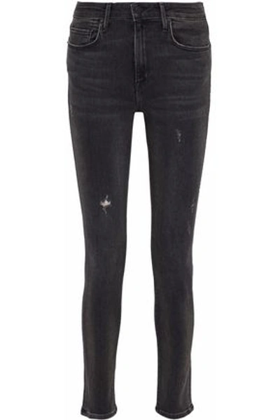 Vince Woman Mid-rise Skinny Jeans Black