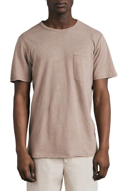 Rag & Bone Men's Miles Linen-blend Crewneck Shirt In Greige