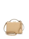 Mark Cross Grace Small Box Leather Crossbody Bag In Camel