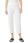 Eileen Fisher Cropped Straight-leg Stretch Crepe Pants In White