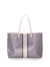 Tory Burch Gemini Link Coated Canvas Tote In Satchet Pink Gemini Link Stripe