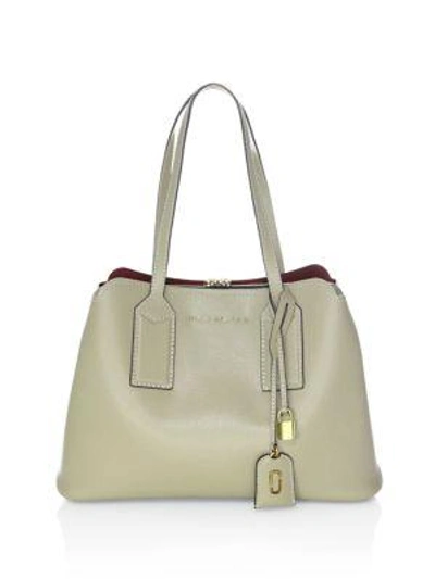 Marc Jacobs The Editor Leather Tote - White In Dust Gray/gold