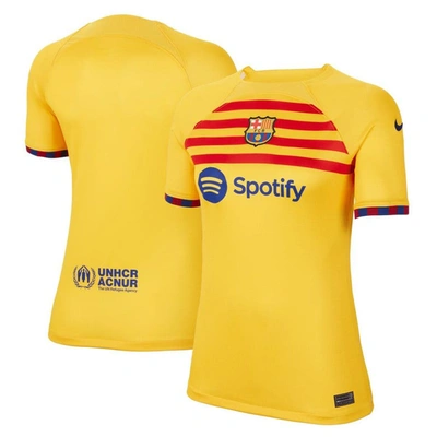 Nike Fc Barcelona 2023/24 Stadium Fourth  Women's Dri-fit Soccer Jersey In Yellow