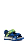 Geox Boy's Water-resistant Sport Sandals, Toddler/kids In Navy/ Lime