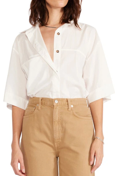 Etica Symone Cropped Shirt In White