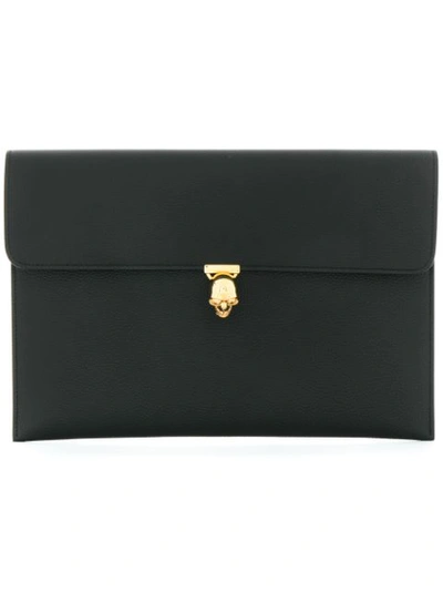 Alexander Mcqueen Black Skull Envelope Clutch